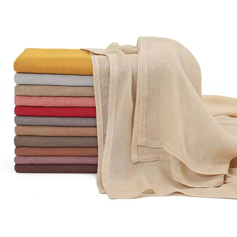Hight Quality Lightweight Cotton Hijab New Printed Bamboo Modal Hijabs Comfortable Breathable and High-End Scarf