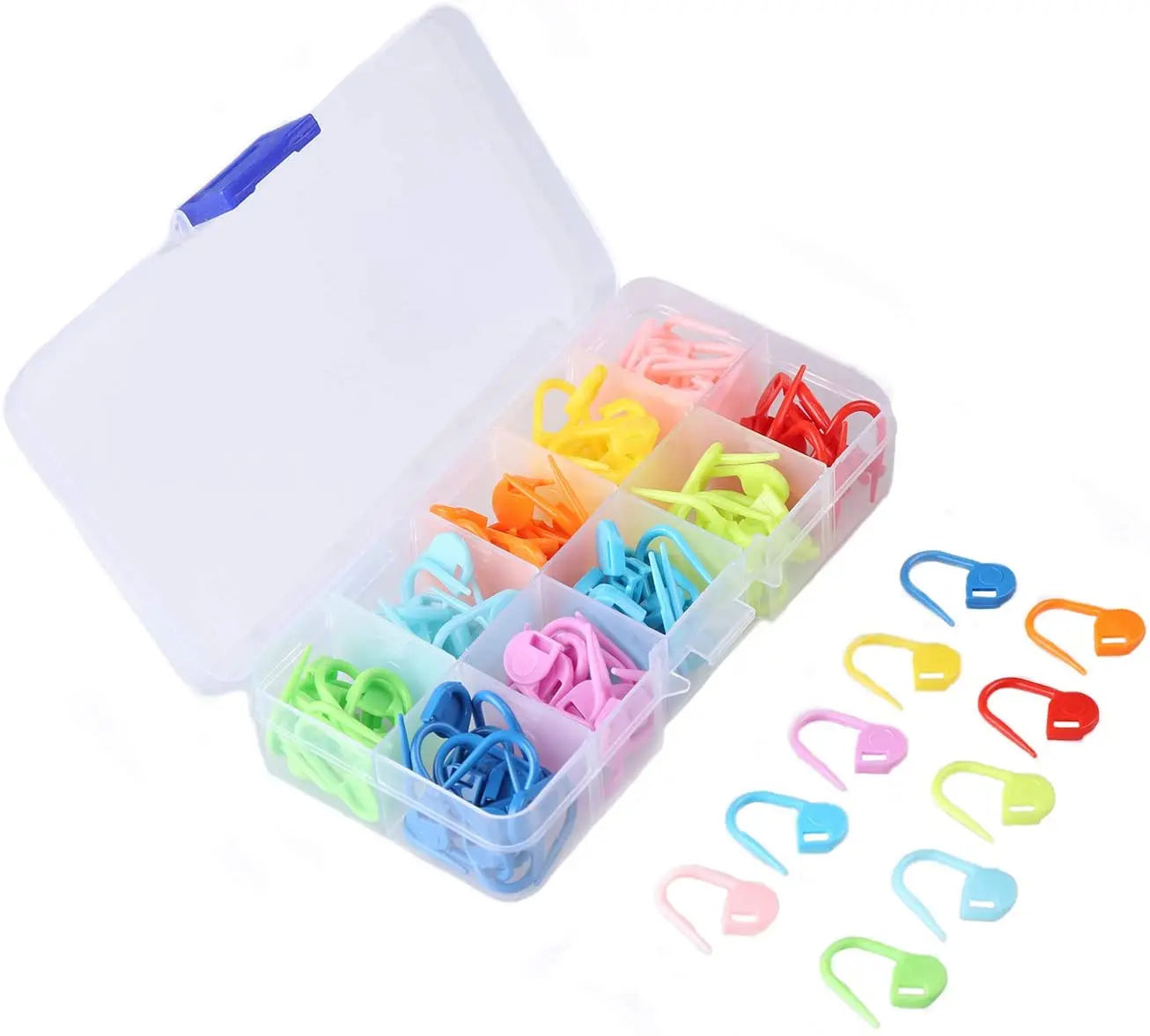 150 Pieces 10 Colors Knitting Crochet Locking Stitch Markers Plastic Stitch Needle Clip Counter