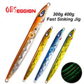J61 400g Hard Metal Lead Jig Lure Long Cast Deep Sea Fishing Lure Fast Sinking Trolling Jig Artificial Fishing Tackle Bait