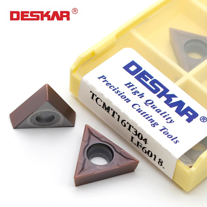 DESKAR CNC Lathe Carbide Inserts Turning Tools Machining Cut Sharp Blade Universal Blade TCMT16T304 16T308 LF6018