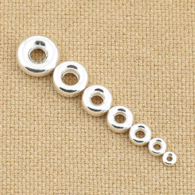3mm-10mm Wholesale Real 925 Sterling Silver Polished Wheel Round Beads for Jewelry Making Accessories Supplies
