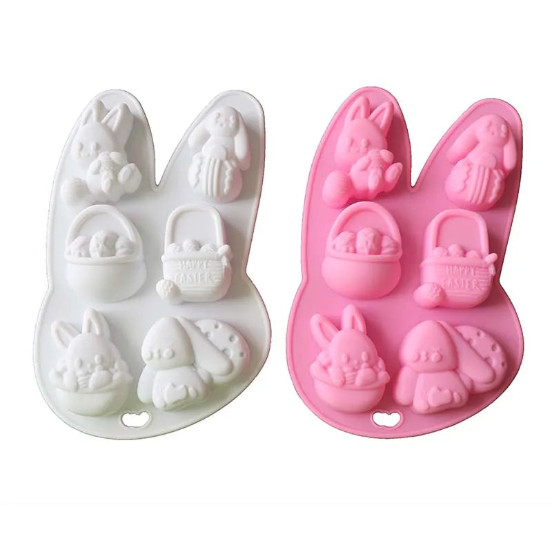 New Item Easter Rabbit Silicone Mold  Colored Egg Chocolate Cake Mold Holiday Decoration Baking Tools