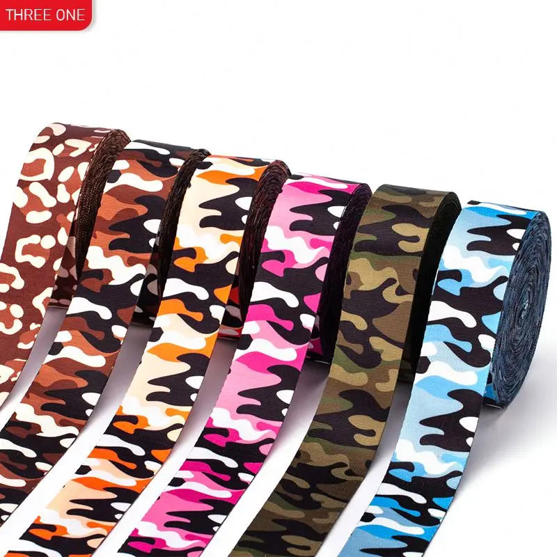 High Tenacity Custom Printed Leopard Spotted Shoulder Straps Camo Polyester Ribbon Printing for Clothing Factory Outlet