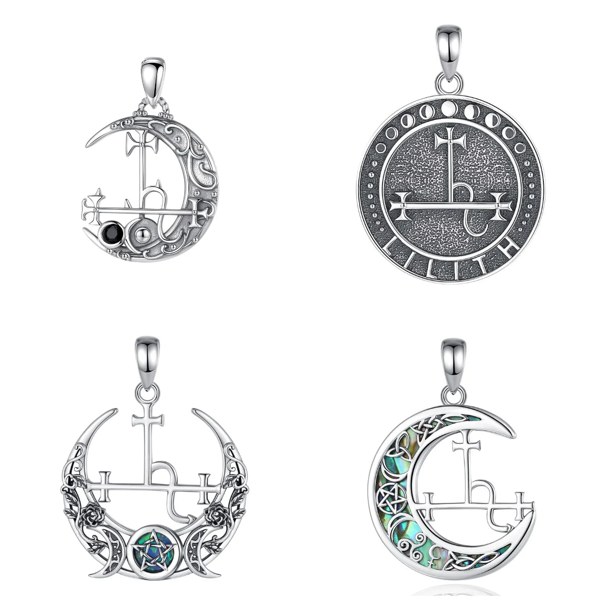 925 Sterling Silver Mythology Jewelry Witchcraft Gift Moon Seal Sigil of Lilith Sigil Pendant Necklace