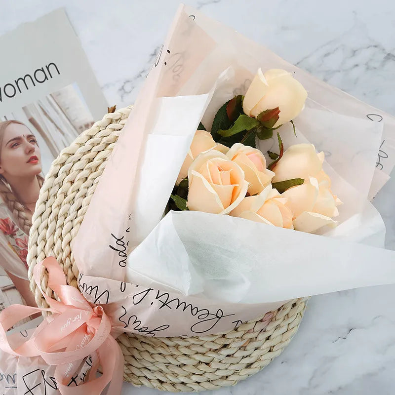 Korean Fashionable Luxury 20sheets Bag 50*70cm Eco-Friendly Flower Wrapping Paper for Clothing and Socks for Gifts