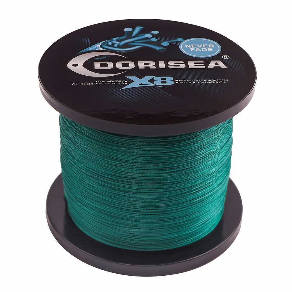 X8 1000M 200LB Test Never Fade 8 Strands 100% PE Braided Multifilament Fishing Wire Line Floating for Lake River and Stream