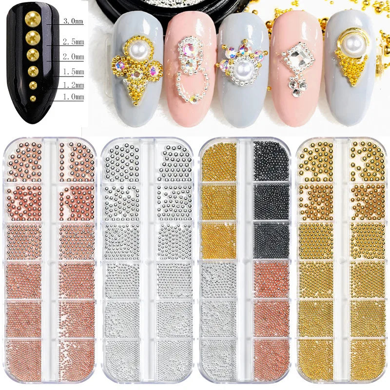 Hot Sale French 3D Nail Art Metal Jewelry DIY Nail Charms Accessories with Pearl Decoration
