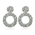 Statement Luxury Colorful Rhinestone Earrings Vintage Metal Round Drop Dangle Earrings Women's Charm Jewelry