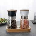 2026 Top Seller Kitchen Accessories Herb & Spice Tools Salt and Pepper Grinder Set with Bamboo Base and Spice Jars