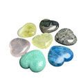 Wholesale Natural Crystals Healing Stones Mixed Material Heart Shapes Worry Stone Amethyst Rose Quartz Valentine's Decoration