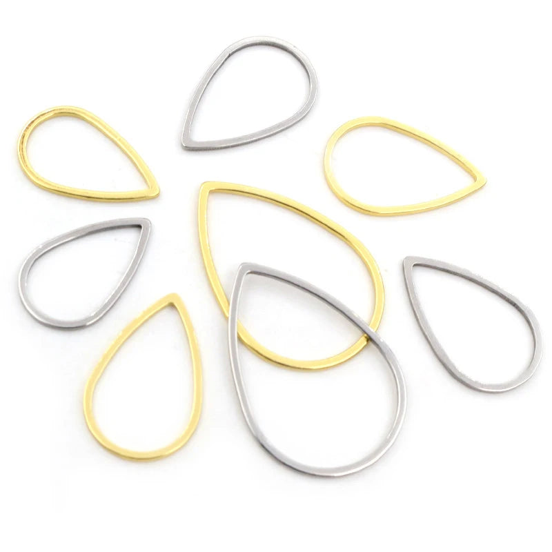 20pcs/lot 13 26 32mm Stainless Steel Gold Plated Drop Closed Frame Rings for DIY Earring Jewelry Makings Findings Supplies