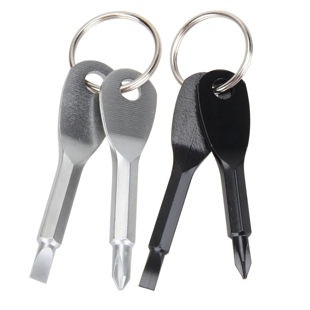 Pocket Repair Tool Multi Mini Camp Portable Phillips Screwdriver Keyring Hike Outdoor Slotted Screwdriver Keychain Key Ring