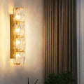 Custom Modern Crystal Wall Lamp Room Decorative Crystal Linear Lighting Stainless Steel Design for Modern Hallway Bedroom