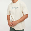 Men's 25% Nylon 36% Pol. 9% Acrilico 30% PBT Regular Fit Imperio Casual Short Sleeve Breathable T-Shirt O-Neck Collar Letter