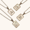 Dingran Custom Stainless Steel Gold Plated Initial Letter Pendant Necklace for Women Trendy Link Chain Factory Wholesale