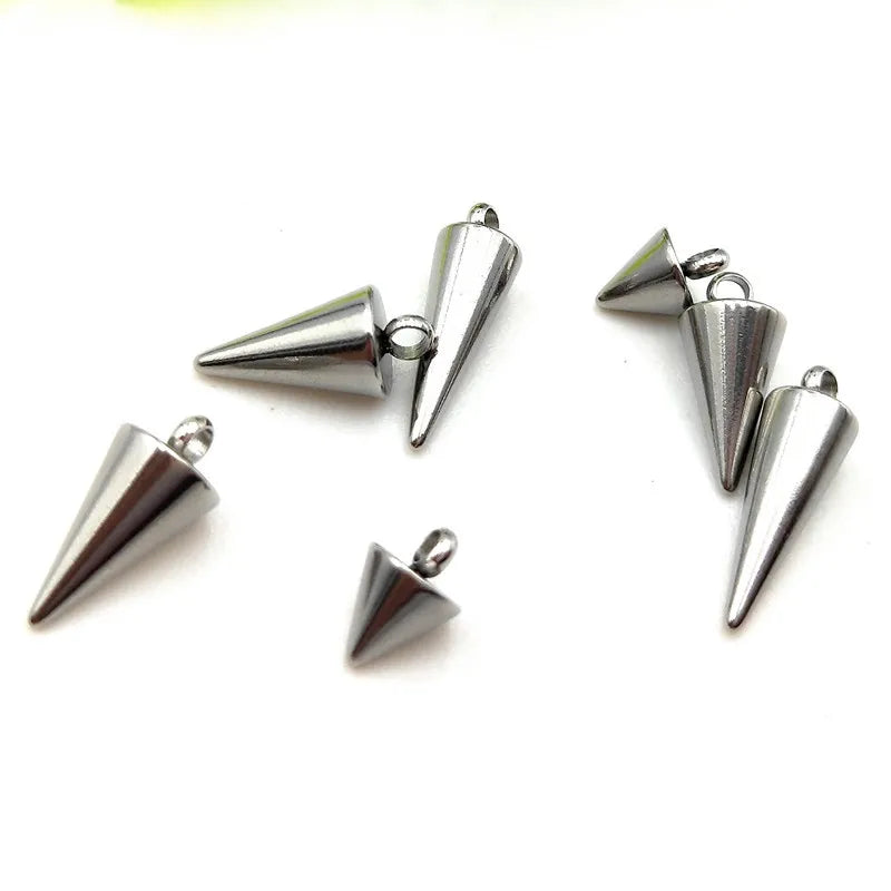 S1170 Earring Charms Stainless Steel Spiky Stud Cone Conical Spike Charm for Jewelry Making