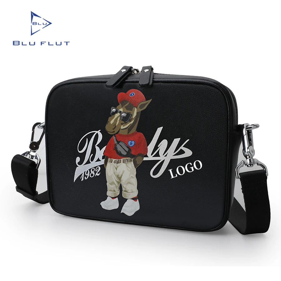 New Style Men Business Messenger Bag Set Custom Logo Leather Sling Crossbody Bag for Men