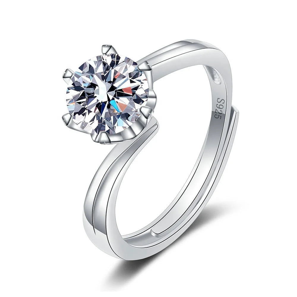 Gorgeous 1ct Eternity Ring Moissanite VVS White D Color Gra Certified Moissanite Rings Hotsale Moissanite Engagement Ring