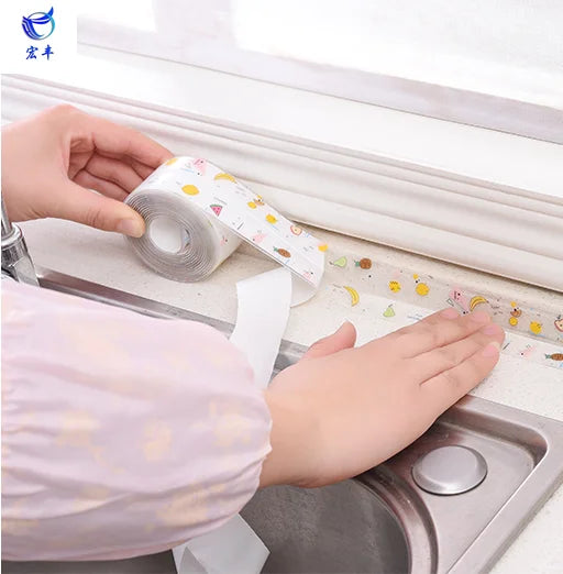 PVC Waterproof Self-Adhesive Kitchen Bathroom Stickers Mildewproof Seam Taping for Kitchen Sink Hot Melt Acrylic Masking Tape