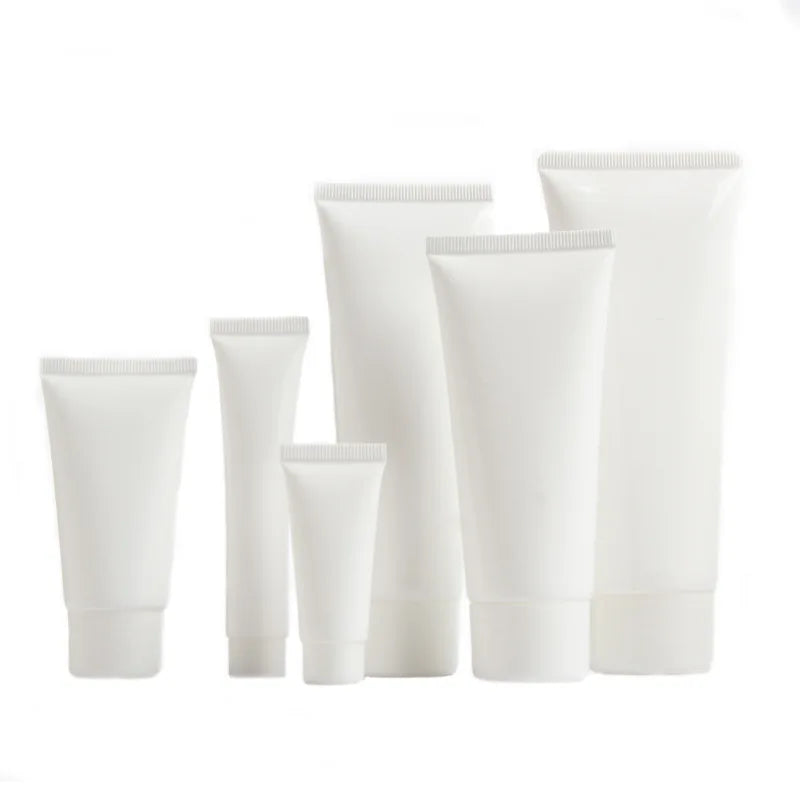White Facial Cleanser Cosmetic Tubes PE 100ml Plastic Tube for Cosmetics Skincare Squeeze Cosmetic Tubes