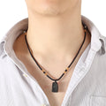 Women Men Black Natural Tourmaline Stone Pendant Necklace Crystal Gem Specimen Jewelry Gift