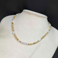 Natural Yellow Jade Collarbone Chain with 6-7mm Baroque Freshwater Pearl 40+5CM Adjustable Gold Necklace Trendy Wedding Gift