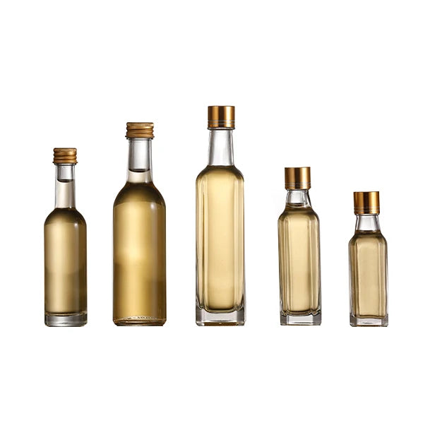 Manufacturer 250/500/750 ml Inner Seal Dark Green Lotus Shape Glass Matte Surface Olive Cooking Oil Bottle Aluminum Screw Cap