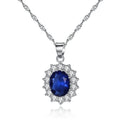 Luxury Royal Charm Necklace with Heart-Shaped Solar Flower Zircon Romantic Style Kate Middleton Wedding for Parties