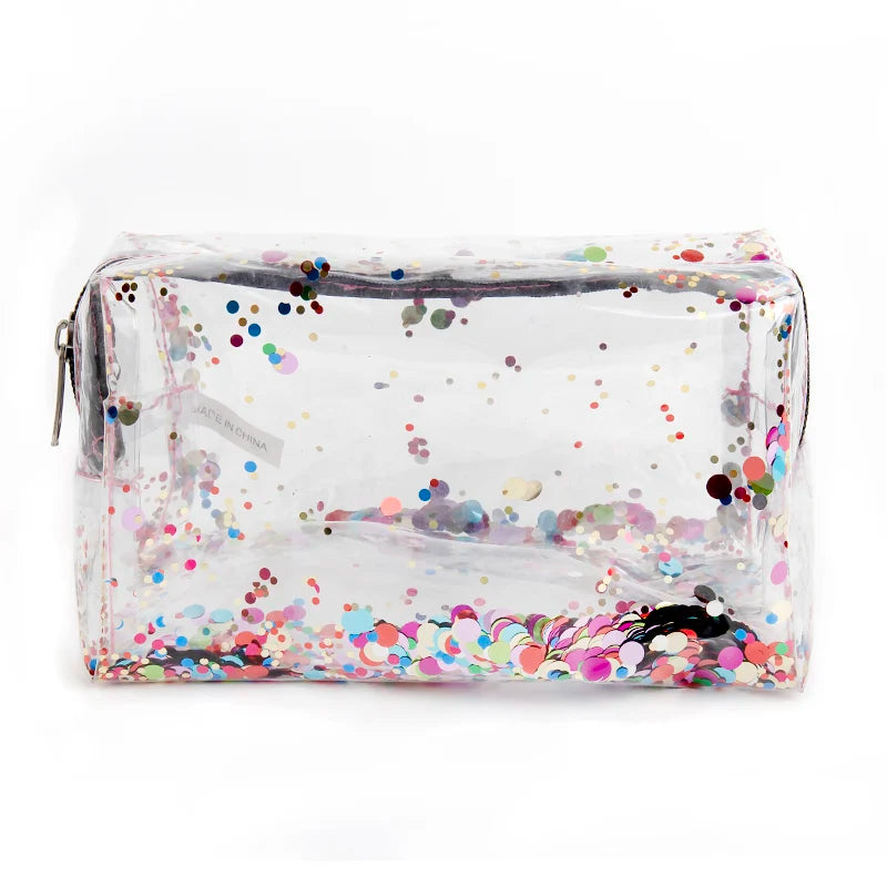 Fashion Shakeable Sequin Make up Organizer  Customised logo Toiletry Bag  Cosmetic Storage Bags With Zipper Pouches for Female
