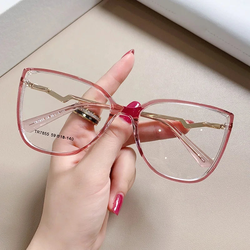 Jiuling Eyewear Retro Women Cat Eye Glasses Personality Legs Spectacle Fancy Blingbling Frame Glasses Anti Ray Optical Eyeglass