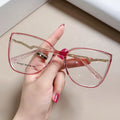 Jiuling Eyewear Retro Women Cat Eye Glasses Personality Legs Spectacle Fancy Blingbling Frame Glasses Anti Ray Optical Eyeglass