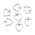 Charms Hollow Lovely Heart 14x11mm Antique Bronze Silver Color Pendants DIY Making Findings Handmade Tibetan Jewelry