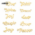 Stainless Steel Gold Plated Inspiration Word Charms Hope Faith Love Joy Word Pendants for Necklace Bracelet DIY Making Jewelry