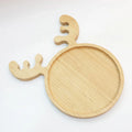 Bamboo Antler Shaped Serving Tray Elk Wood Tray Christmas Wood Dish Plate Decorative Snack Serving Tray