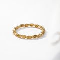 YF3666 Fashion Jewelry Waterproof 18K PVD Gold Plated Stainless Steel Rings Tiny Thin Twisted Rope Braided Ring for Women