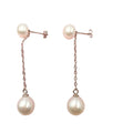 Nature 925 Sterling Silver Freshwater Pearl Drop Earrings Fashionable New Design for Engagement and Wedding 7-8 mm Pearls