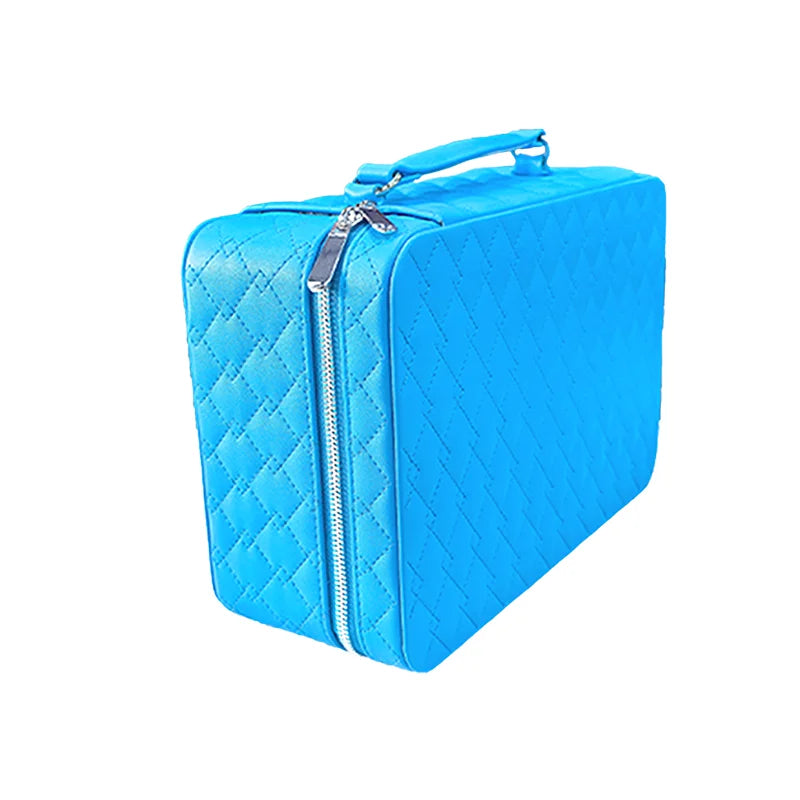 Factory Custom Genuine Leather Travel Handle Watch Jewellery Organizer Case Jewelry Suitcase