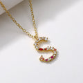 CAOSHI New Design Customize Personalised Golden Necklace Women Colorful Zircon Crystal S Name Letter Initials Necklaces Girls