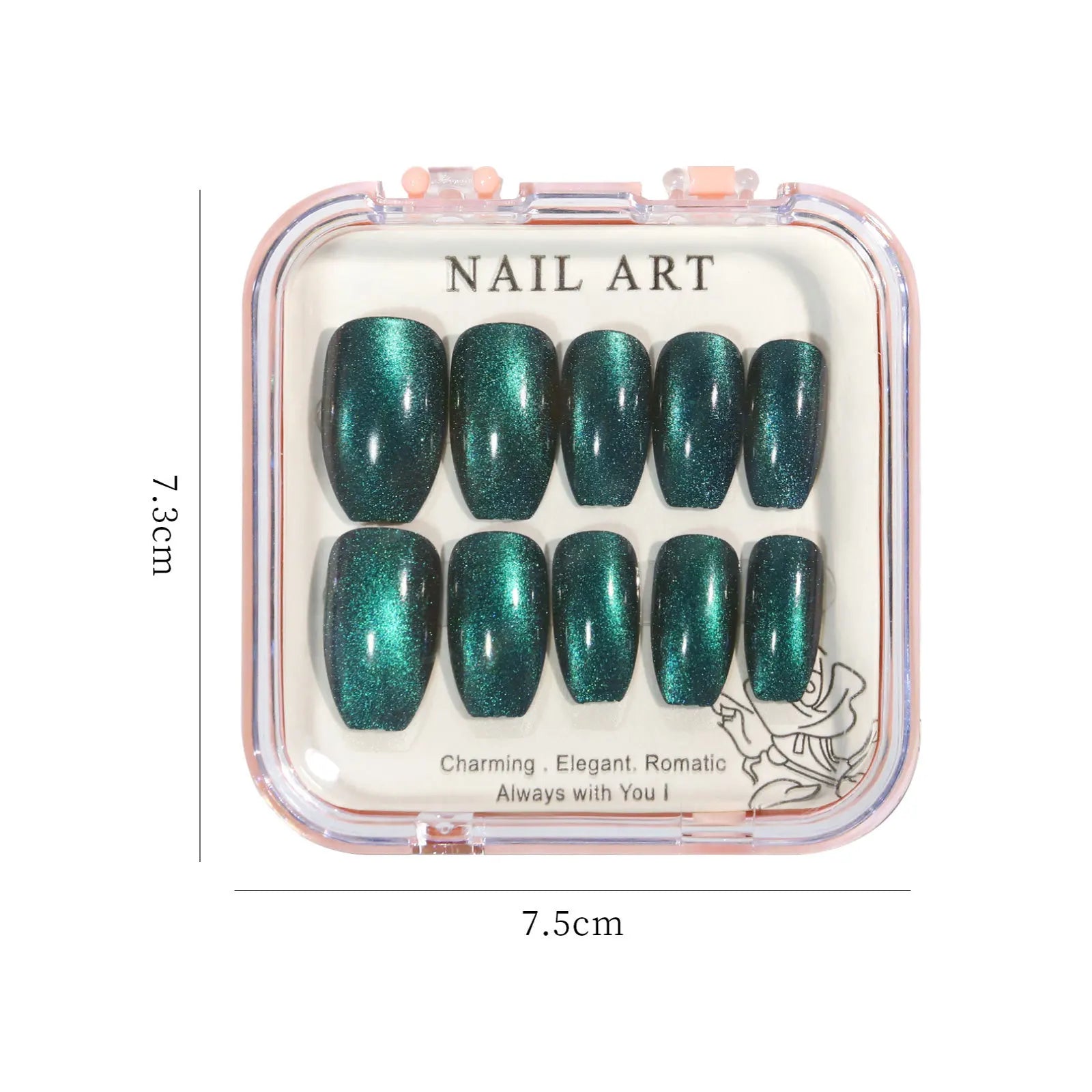 Custom False Cat Eye Style Short Medium 3D Acrylic Press on Nails Tips Set