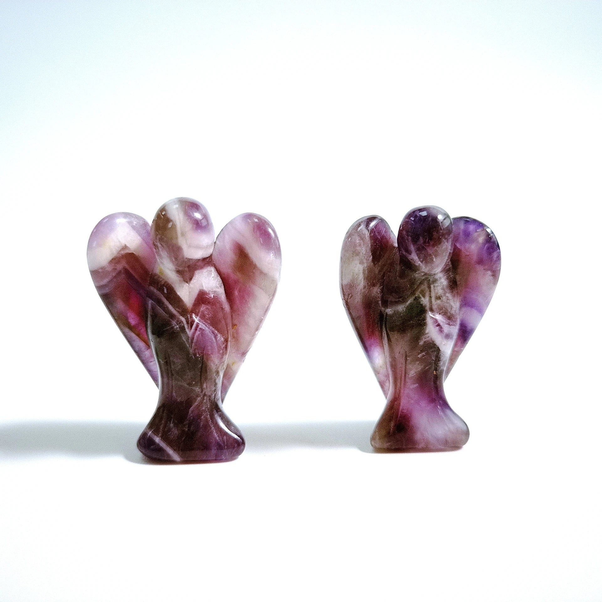 Huiying 2 Inch Carved Natural Amethyst Angel Figurines Statues for Home Decoration