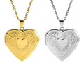 18K Gold Plated Colorfast Heart-shaped Pendant Stainless Steel Necklace Photo Locket Necklace