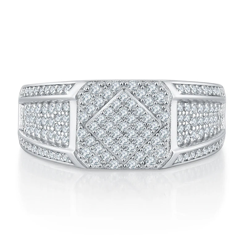 Hanyu Hip Hop Jewelry D VVS Moisaanite Diamond Men Ring 925 Sterling Silver Iced Out Moissanite Ring