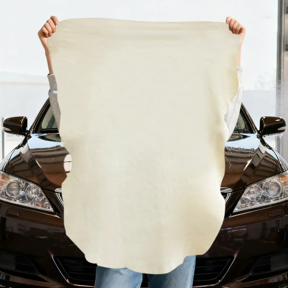 4 Sizes Premium Natural Sheepskin Shammy Chamois Leather Car Wash Towel Cleaning Cloth