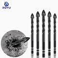 Multi-purpose Porcelain Ceramic Glass Tile Drill Bits Cross Carbide Tip Hex Twist Drill Bit With 4 Cutting Edges