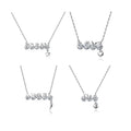 Diamond Letter Pendant Necklace 925 Silver Custom Name Choker for Lover Rhodium Plated Zircon Trendy Style for Weddings