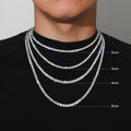 Moissanite Tennis Necklace 2/3/4/5mm D/VVS1 GRA Certificate 14K Gold Plated 925 Silver Hypoallergenic Men Jewelry Gift Chain