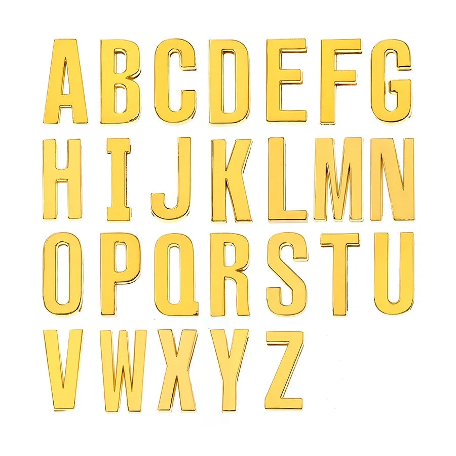 Wholesale 30MM 35MM Chrome Gold Filled Initials Letter Pendant Charm Beads for Necklace