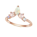 OL0933 Abiding Custom Fine Jewelry Natural Gemstone Cheap Rose Gold Plated African Opal Silver Women Rings With Stone