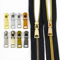 Meetee G6-3 3# Nylon Zip Side Puller Reversible Slider Zipper Head Lock Metal Clothing Hardware Accessories Customizable