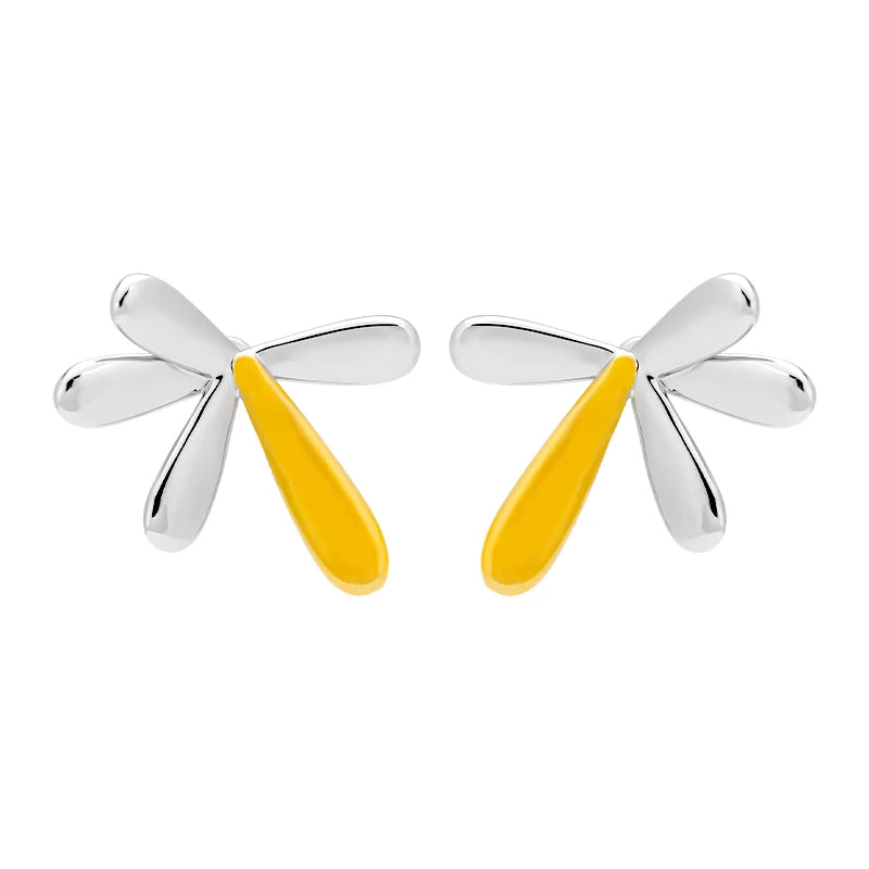 Elegant Flowers Stud Earrings Unisex 18K Gold Plated Dual Color Trendy Brass Jewelry for Weddings Parties OEM ODM Manufacturer
